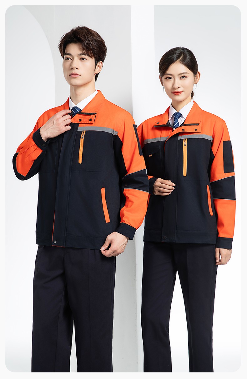 QM20129 纯棉工作服套装定制加厚耐磨长袖劳保服汽修装修工地电焊工装(图18)