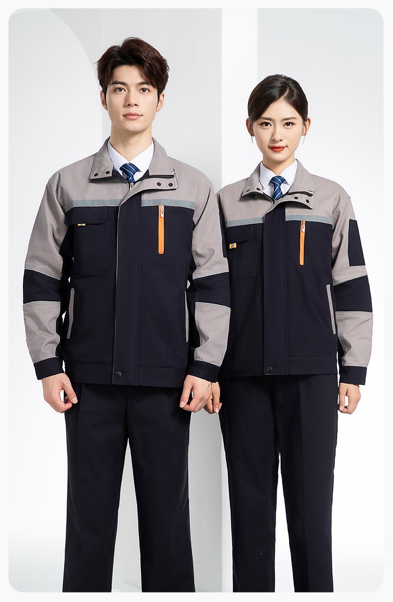 QM20129 纯棉工作服套装定制加厚耐磨长袖劳保服汽修装修工地电焊工装(图20)