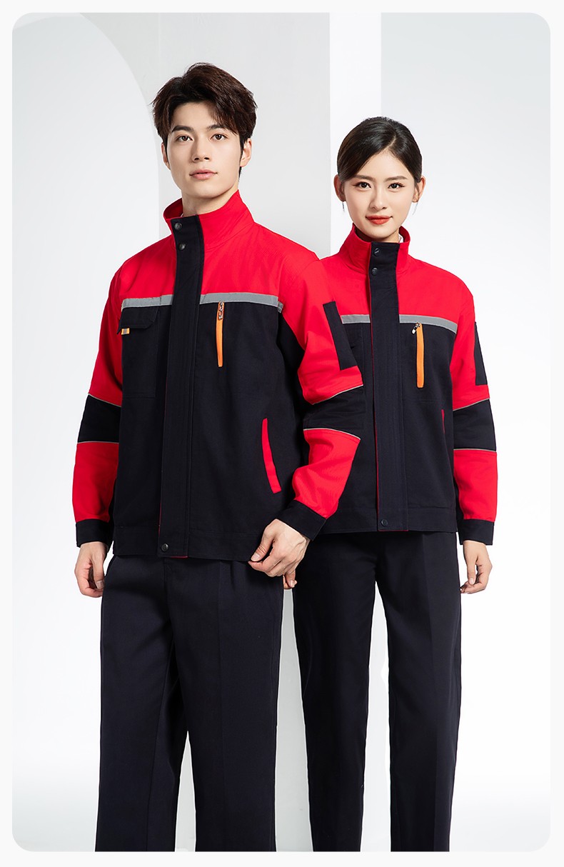 QM20129S 春秋双层纯棉工作服套装男全棉带里布加厚劳保服电焊工劳保服定制(图17)