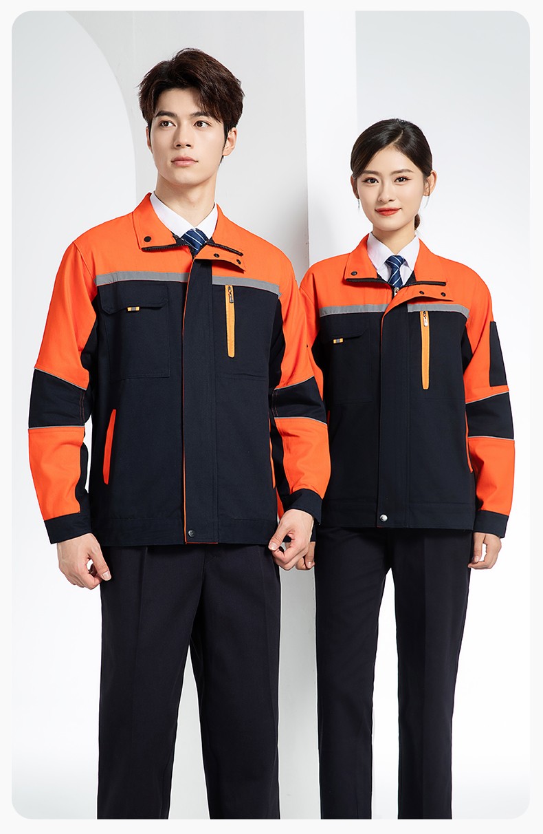 QM20129S 春秋双层纯棉工作服套装男全棉带里布加厚劳保服电焊工劳保服定制(图19)