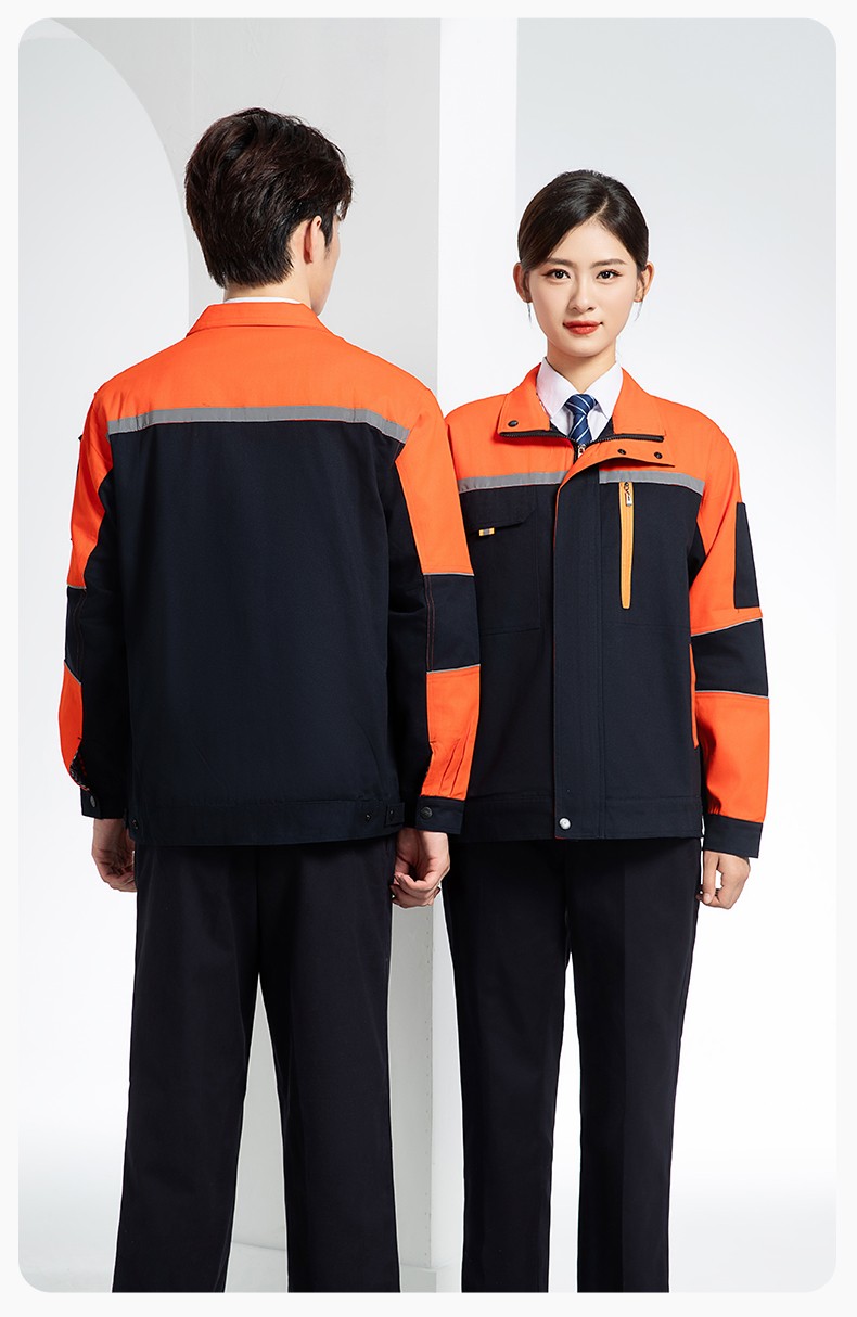 QM20129S 春秋双层纯棉工作服套装男全棉带里布加厚劳保服电焊工劳保服定制(图20)