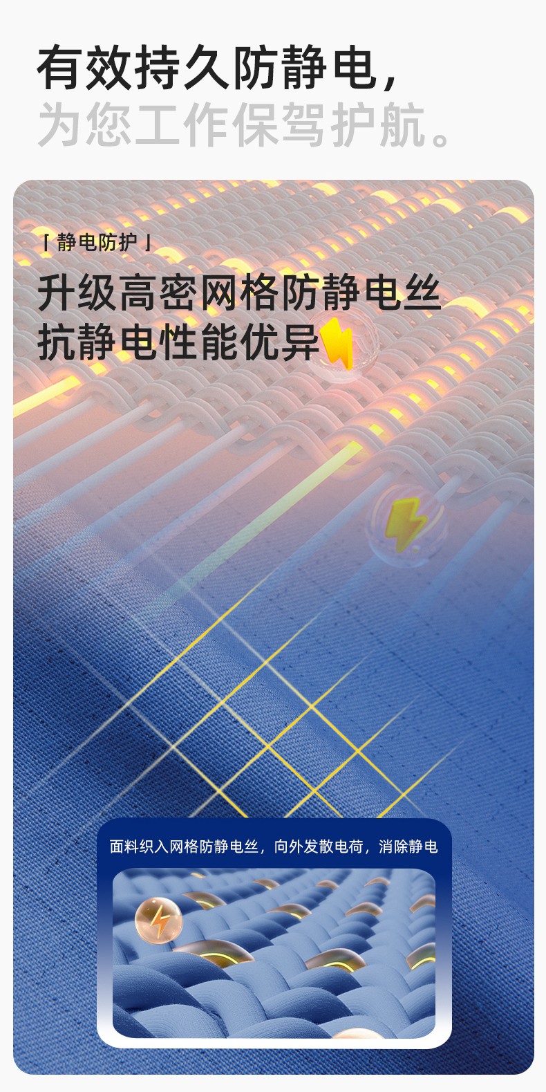 JC-SY61X 防静电春秋长袖工作服套装CVC耐磨纯色工装机修车间工厂服定制(图4)