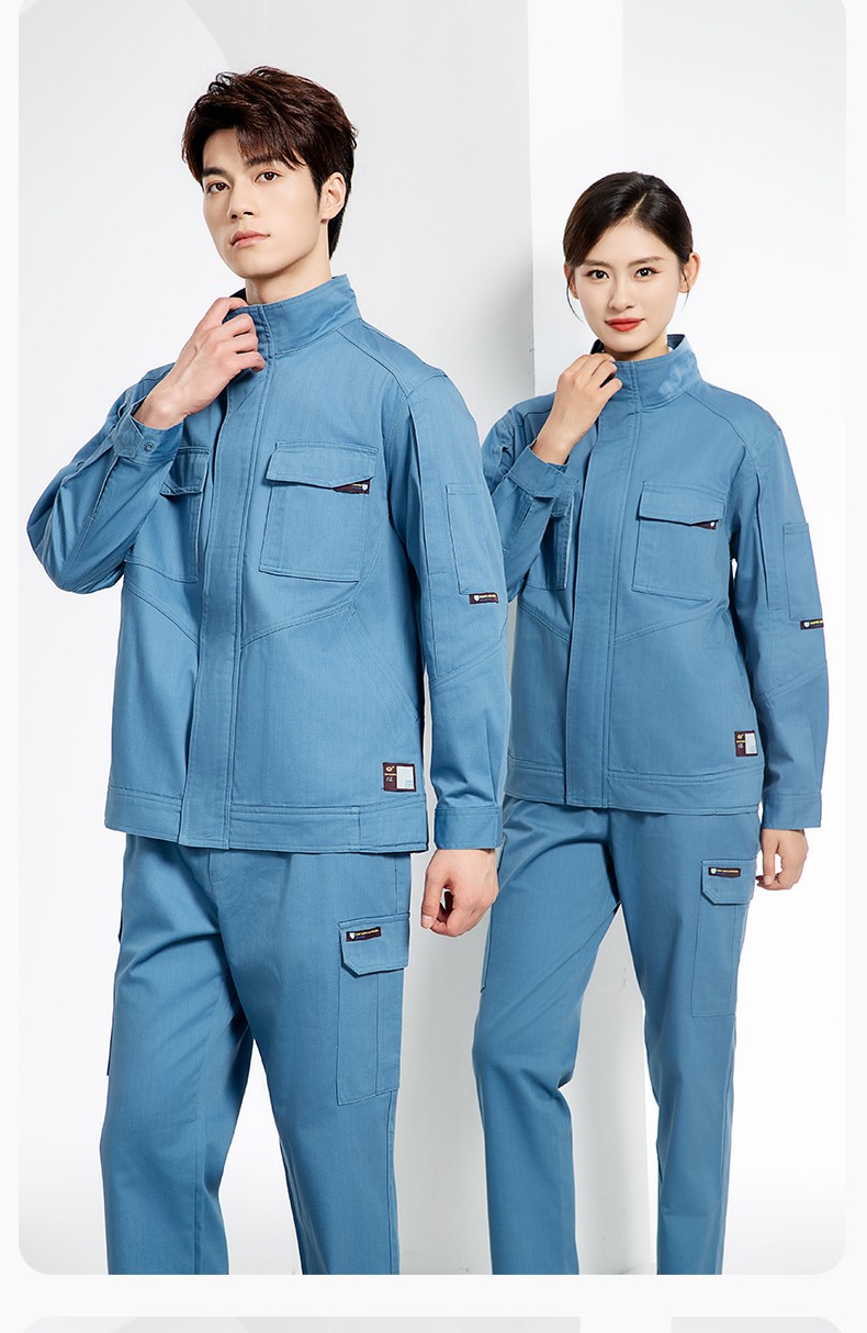 JC-SY61X 防静电春秋长袖工作服套装CVC耐磨纯色工装机修车间工厂服定制(图13)