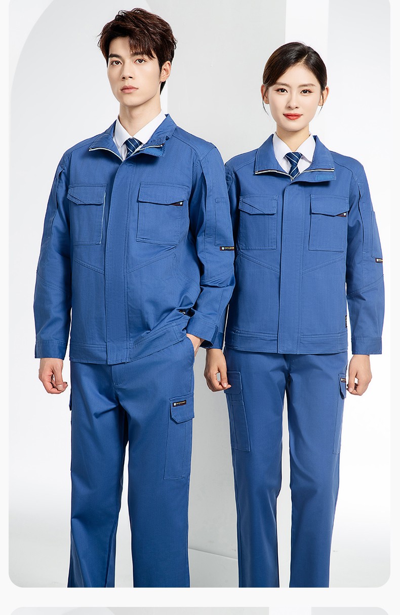 JC-SY61X 防静电春秋长袖工作服套装CVC耐磨纯色工装机修车间工厂服定制(图17)