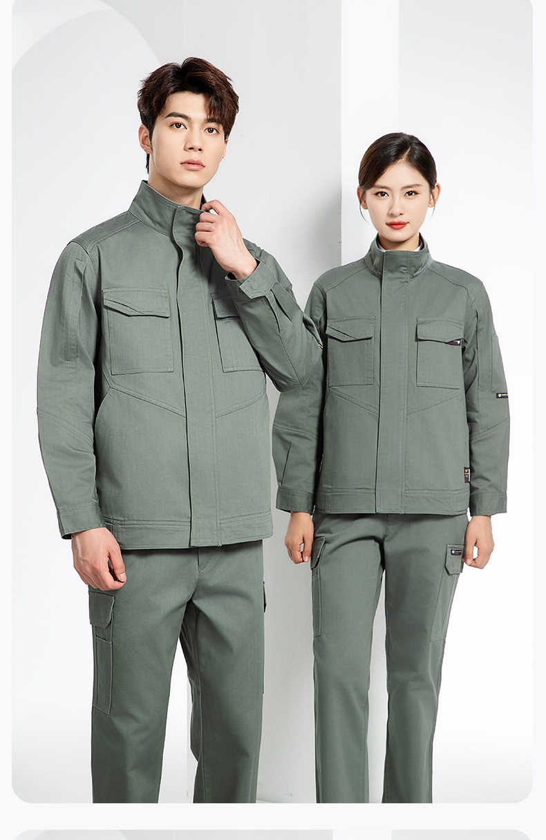 JC-SY61X 防静电春秋长袖工作服套装CVC耐磨纯色工装机修车间工厂服定制(图19)