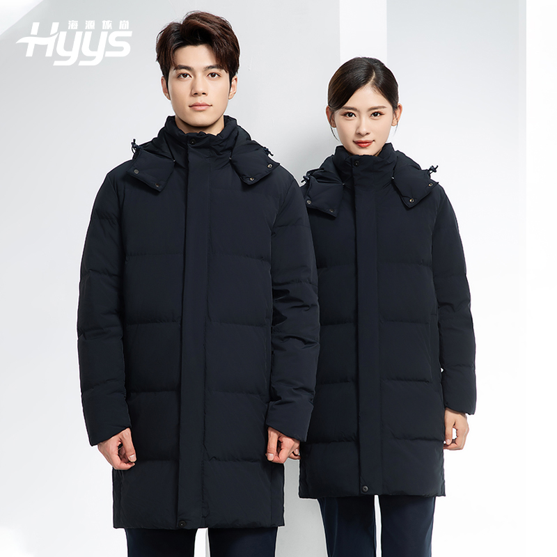 RH-6013 冬季羽绒长款棉衣工作服纯色一体棉服工装男女工厂商超团体服定制