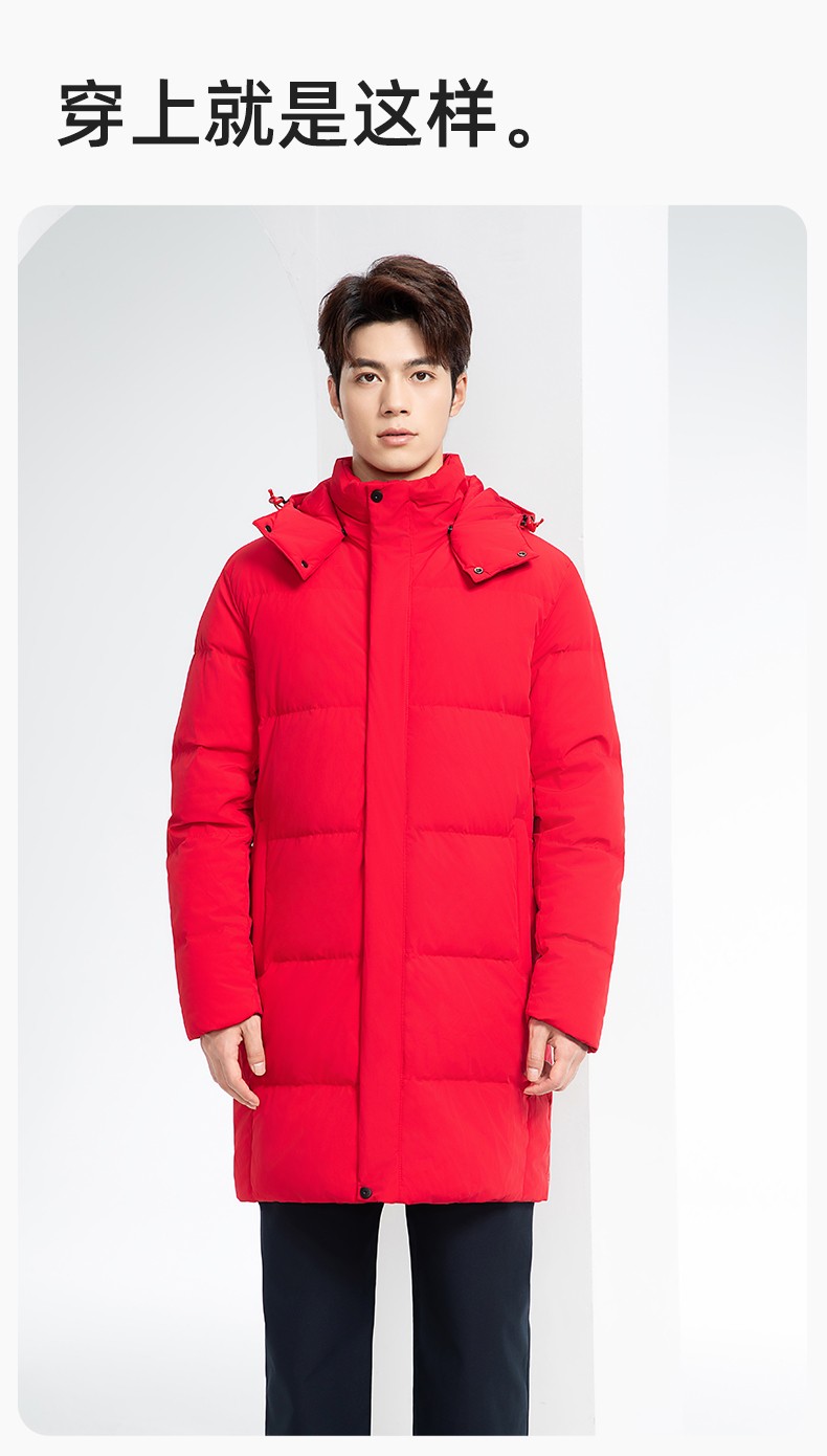 RH-6013 冬季羽绒长款棉衣工作服纯色一体棉服工装男女工厂商超团体服定制(图13)