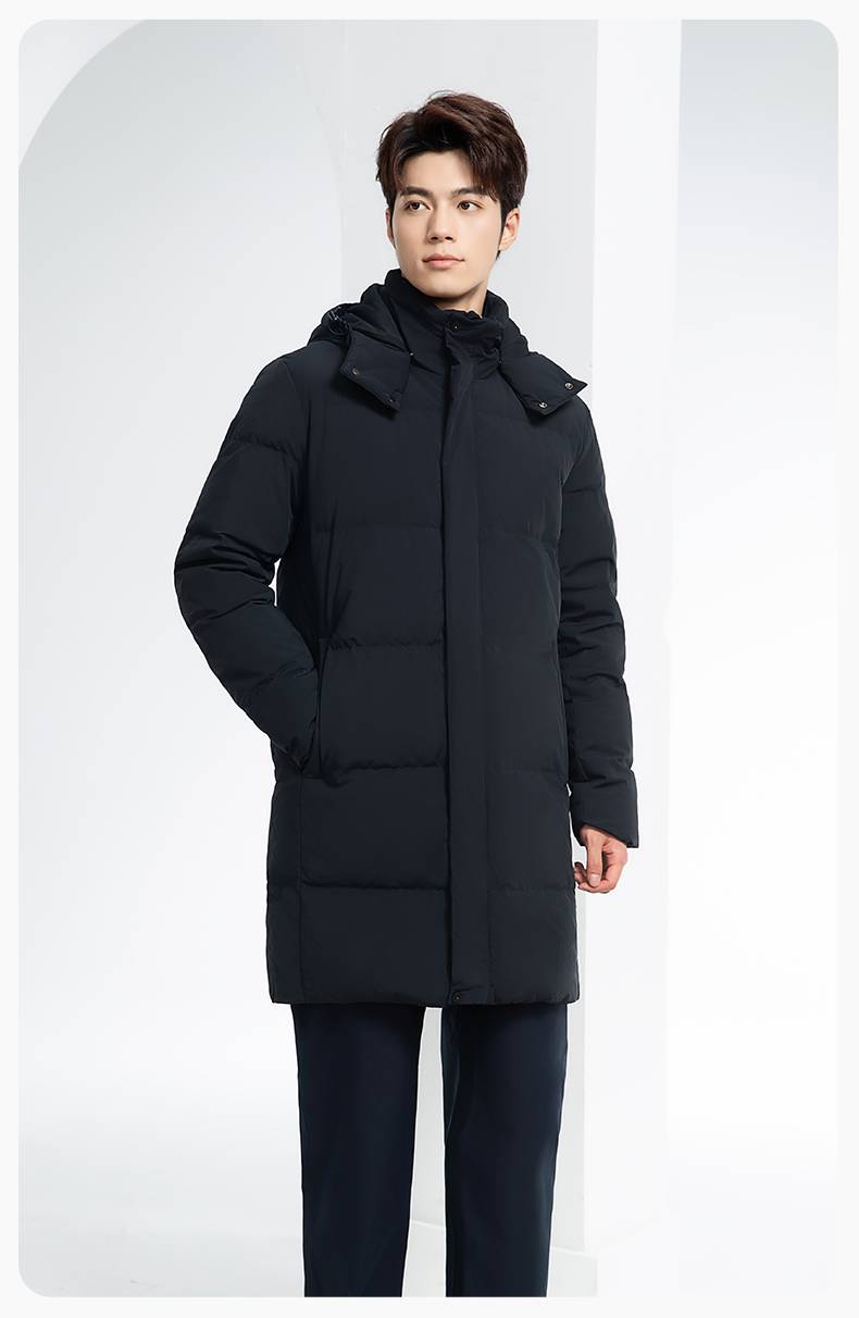 RH-6013 冬季羽绒长款棉衣工作服纯色一体棉服工装男女工厂商超团体服定制(图15)