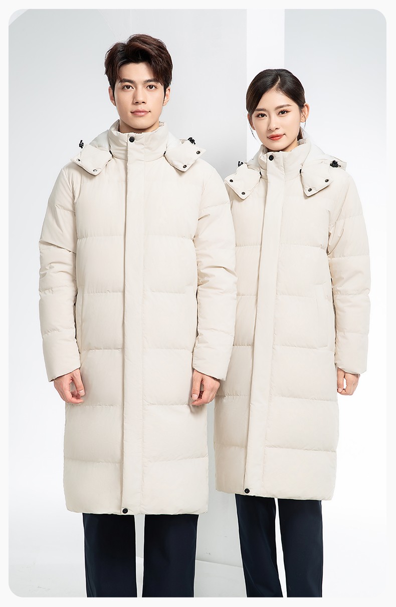 RH-6015 高端羽绒服工作服定制秋冬季中长款加绒加厚棉服银行前台长款外套(图15)