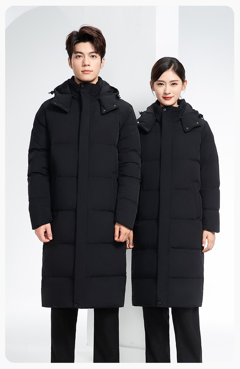 RH-6015 高端羽绒服工作服定制秋冬季中长款加绒加厚棉服银行前台长款外套(图17)
