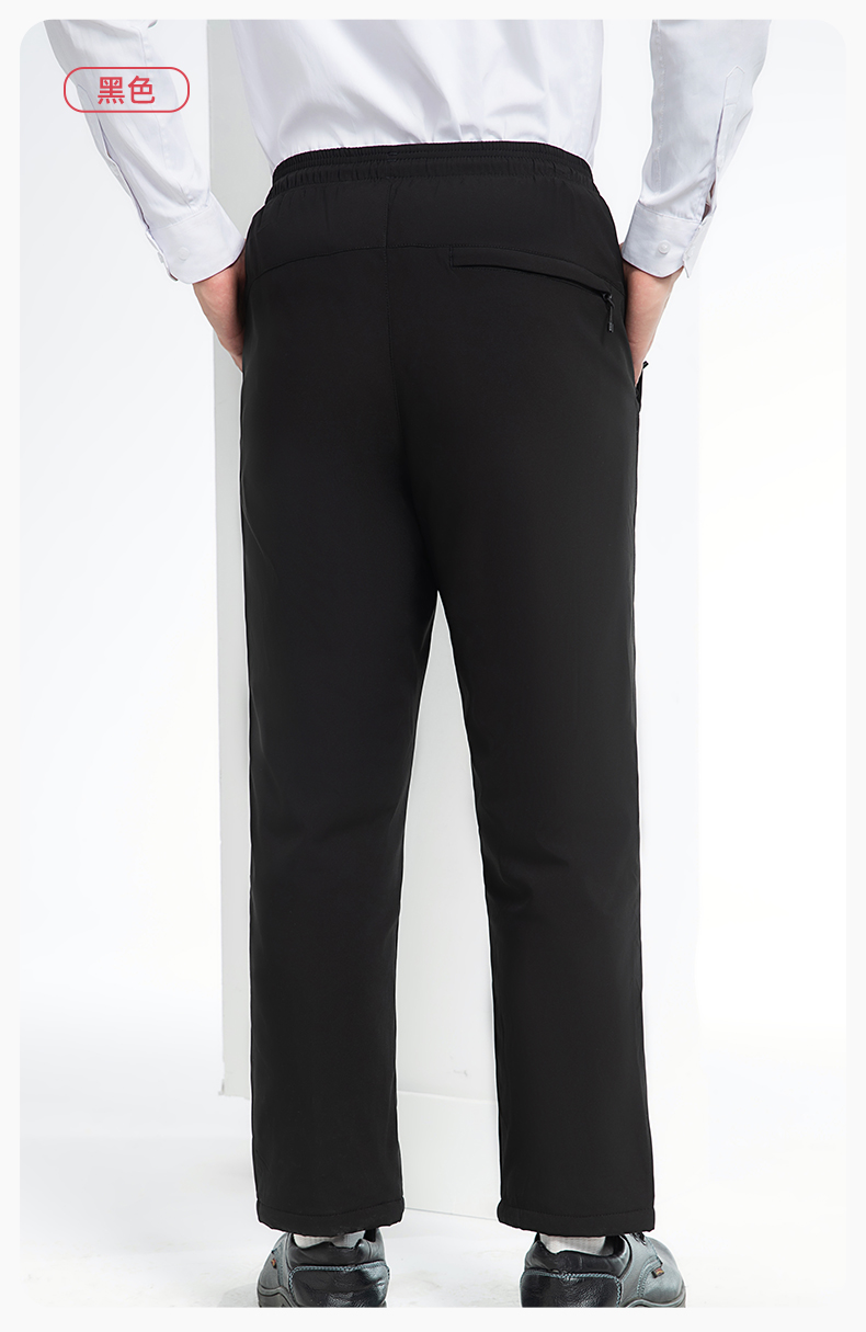 RH-8019 冬季羽绒工作服裤子纯色加绒保暖防寒松紧耐磨劳保裤工装裤定制(图13)