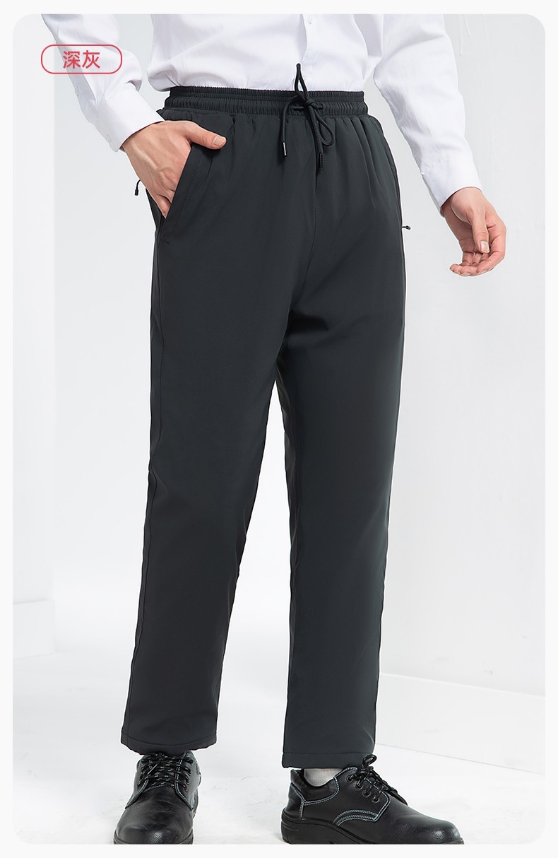 RH-8019 冬季羽绒工作服裤子纯色加绒保暖防寒松紧耐磨劳保裤工装裤定制(图16)