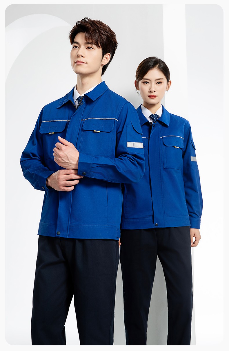 YJ-6902 纯棉工作服套装男印字定制春秋耐磨电力全棉工厂车间工装劳保厂服(图15)