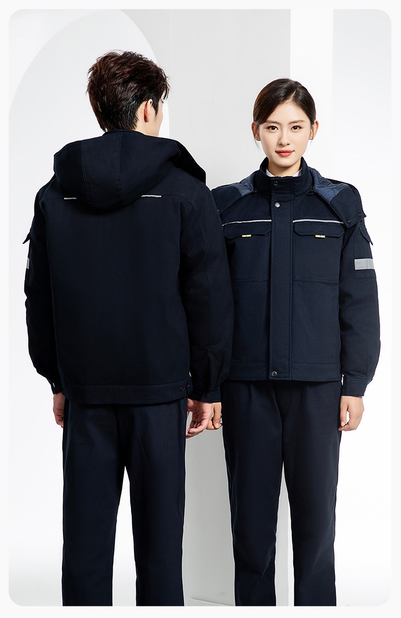 YJ-8901 冬季纯棉工作服棉服定制加厚保暖上衣外套电焊工厂劳保服棉袄印字(图19)