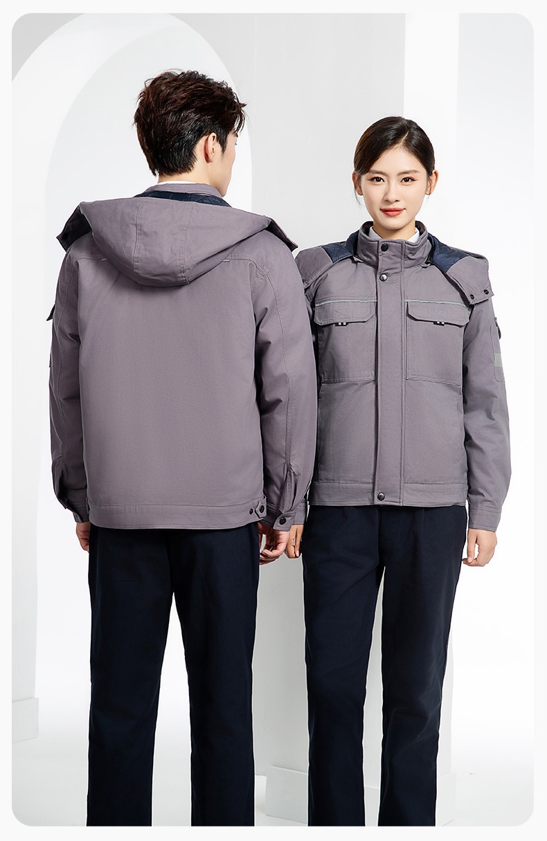 YJ-8901 冬季纯棉工作服棉服定制加厚保暖上衣外套电焊工厂劳保服棉袄印字(图22)