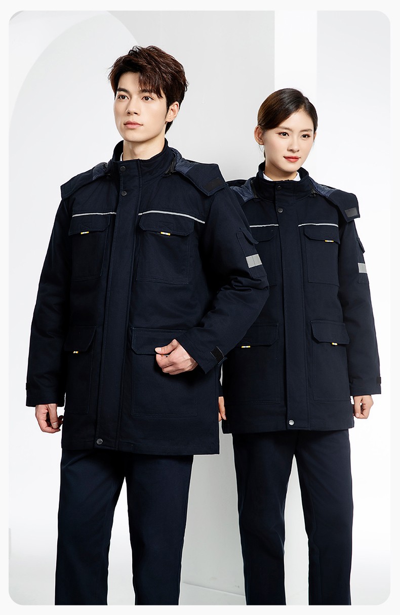 YJ-8902 冬季工作服男女印logo加厚保暖纯棉劳保服棉袄车间工厂服定制棉衣(图20)