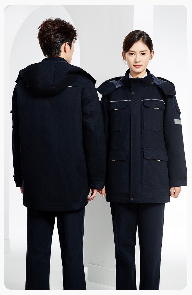 YJ-8902 冬季工作服男女印logo加厚保暖纯棉劳保服棉袄车间工厂服定制棉衣(图21)