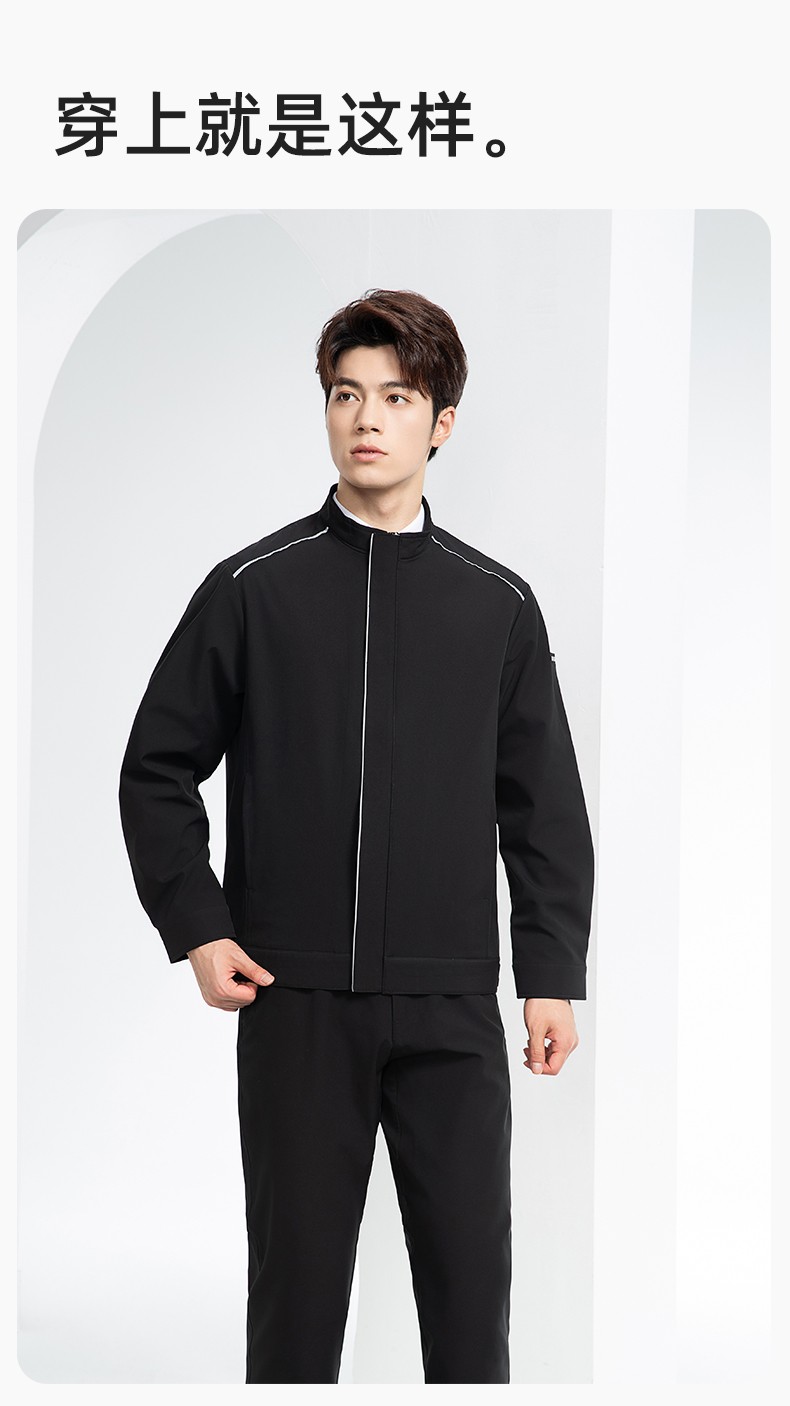 YJ-5608XM 软壳冲锋衣工作服春秋套装男纯色防风工装企业团体服机修服定制(图14)