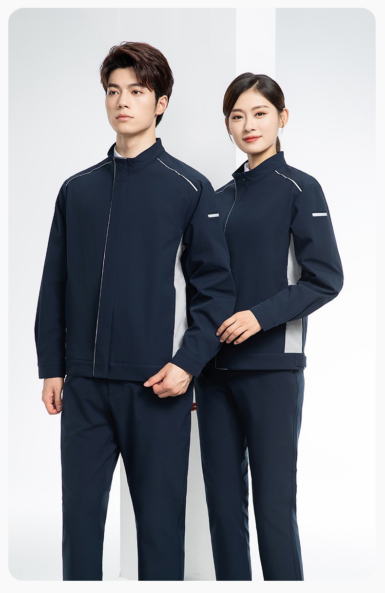 YJ-5608XM 软壳冲锋衣工作服春秋套装男纯色防风工装企业团体服机修服定制(图17)