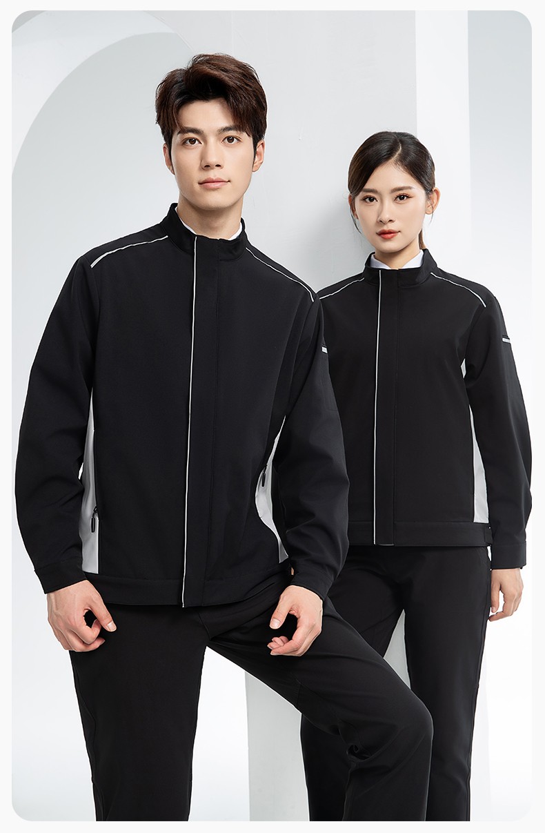 YJ-5608XM 软壳冲锋衣工作服春秋套装男纯色防风工装企业团体服机修服定制(图19)