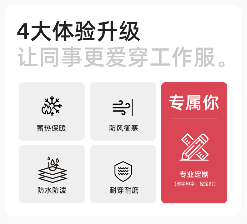 YJ-SK6016 冬季三合一冲锋衣工作服连帽防风防水加绒加厚印logo工装外套定制(图2)