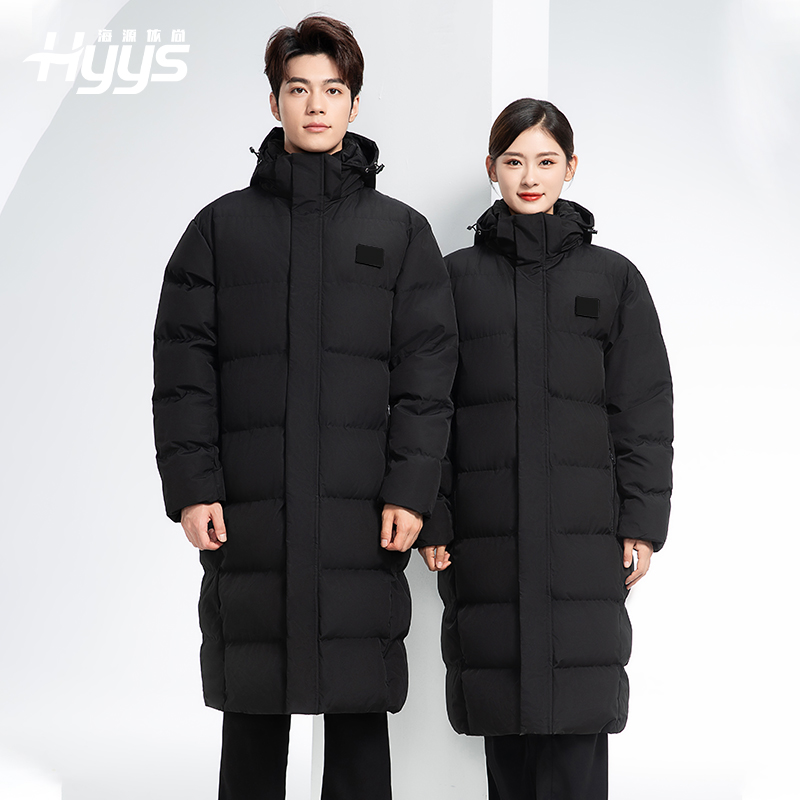 YJ-8903 冬季一体长款棉服加厚保暖学生防寒服定制