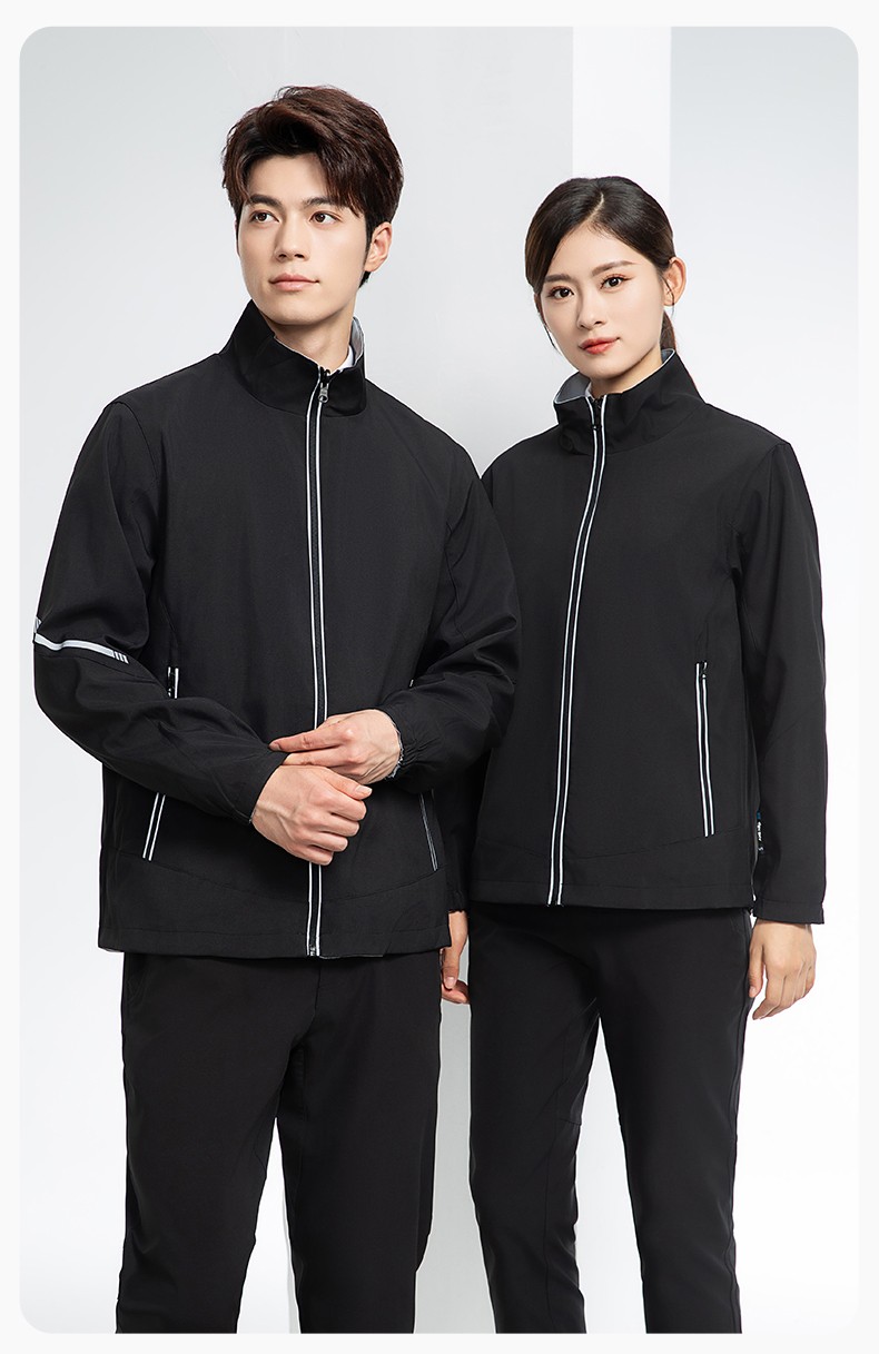YJ-7001 高端工作服冲锋衣春秋双面企业公司行政商务高管员工长袖外套定制(图18)