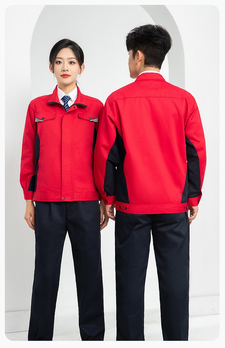 LJ-9901 春秋防静电工作服套装男拼色耐磨电焊工加油站可定制工装劳保服(图16)