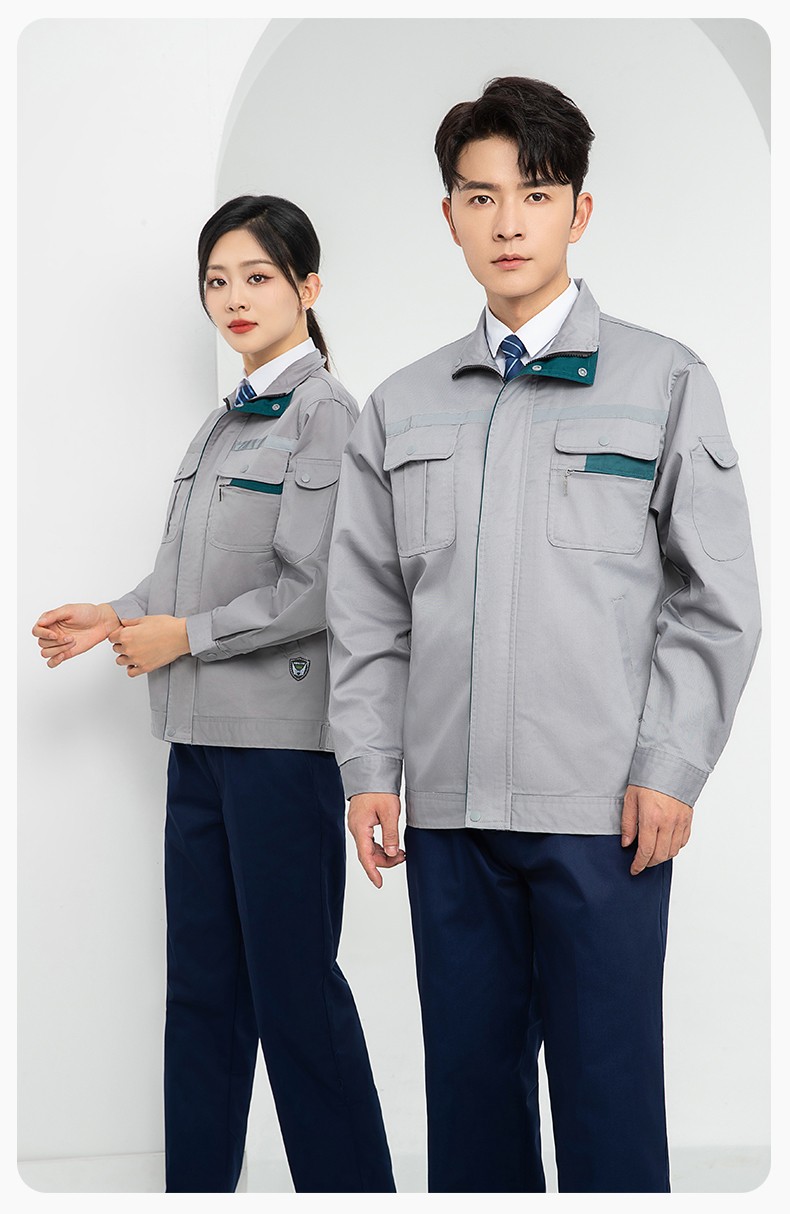 LJ-9902 春秋防静电劳保工作服套装男拼色耐磨电焊工加油站干活可定制工装劳保服(图13)