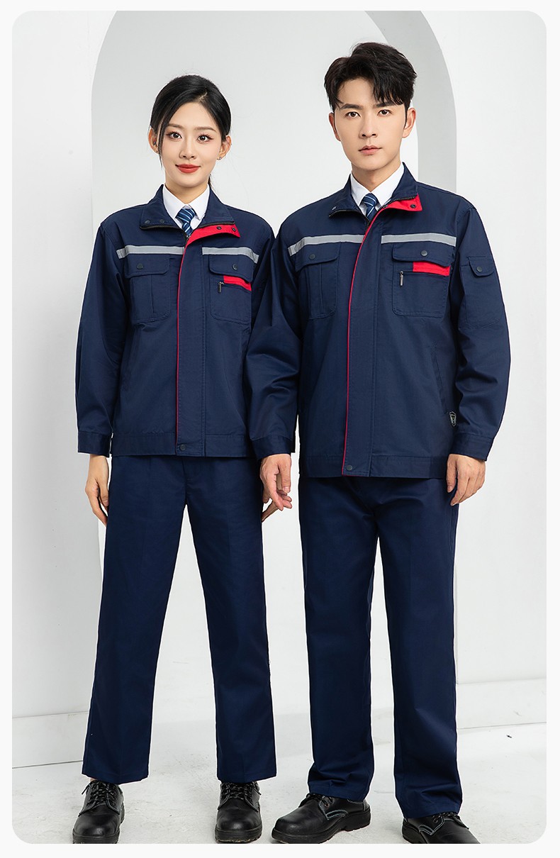 LJ-9902 春秋防静电劳保工作服套装男拼色耐磨电焊工加油站干活可定制工装劳保服(图16)