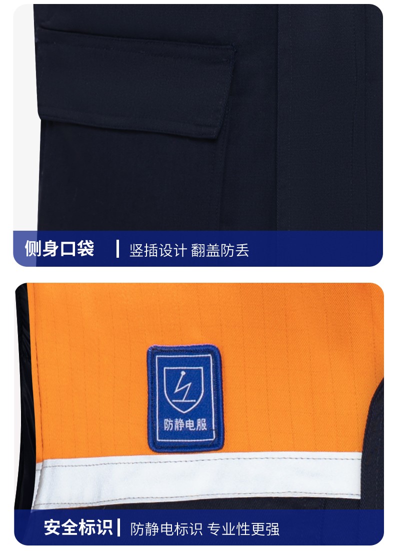 LW-9929 加厚冬季防静电工作服男棉马甲劳保服船厂加油站防寒棉背心定制(图13)