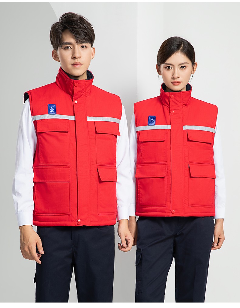 LW-9929 加厚冬季防静电工作服男棉马甲劳保服船厂加油站防寒棉背心定制(图19)