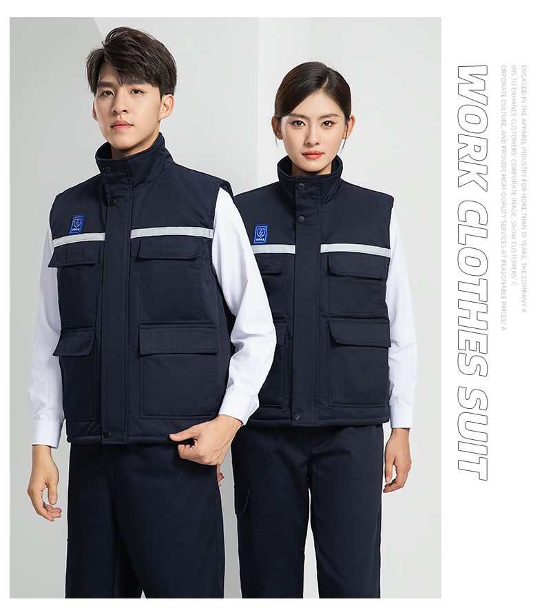 LW-9929 加厚冬季防静电工作服男棉马甲劳保服船厂加油站防寒棉背心定制(图17)