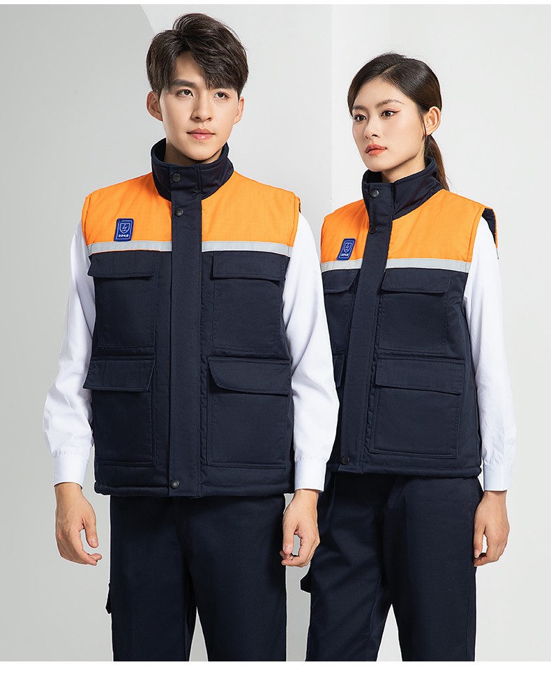 LW-9929 加厚冬季防静电工作服男棉马甲劳保服船厂加油站防寒棉背心定制(图24)