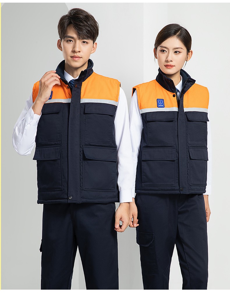 LW-9929 加厚冬季防静电工作服男棉马甲劳保服船厂加油站防寒棉背心定制(图23)