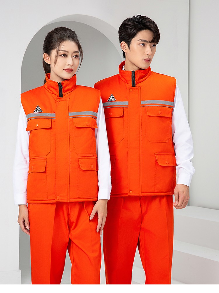 LW-9903 防静电冬季棉马甲工作服印绣字男工装棉马夹船厂汽修加厚坎肩定制(图18)