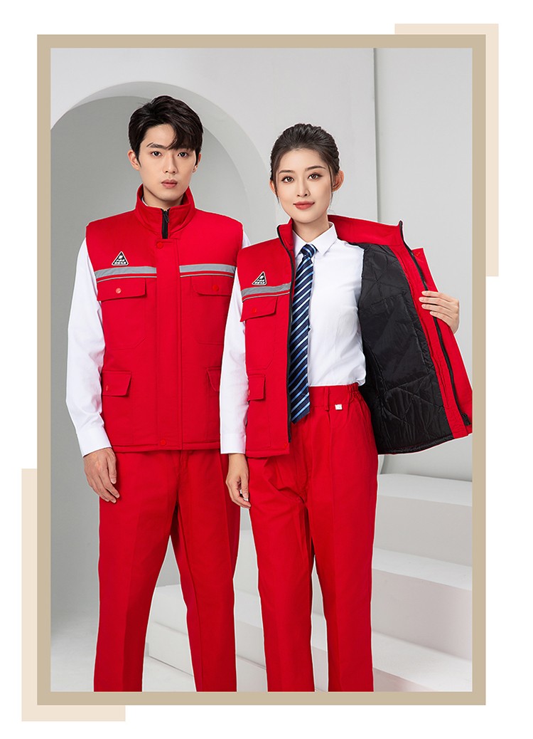 LW-9903 防静电冬季棉马甲工作服印绣字男工装棉马夹船厂汽修加厚坎肩定制(图22)