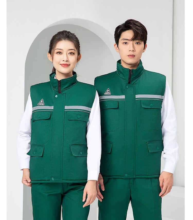 LW-9903 防静电冬季棉马甲工作服印绣字男工装棉马夹船厂汽修加厚坎肩定制(图26)