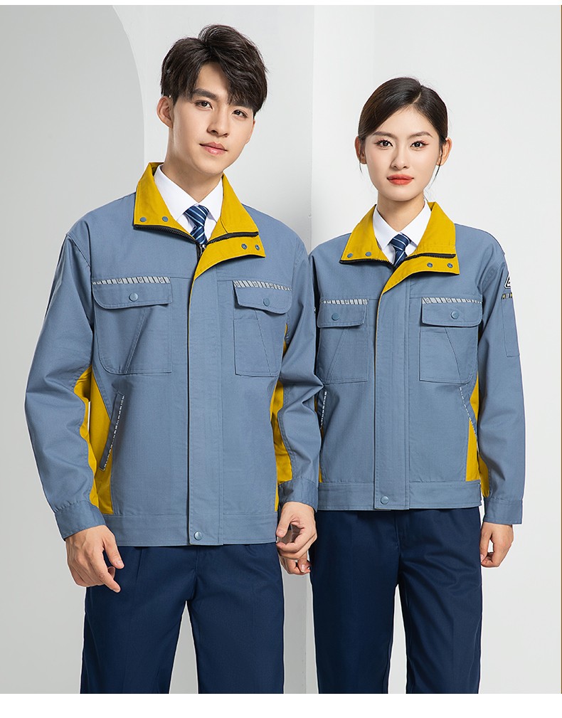 LW-8063 防静电工作服春秋套装定制耐磨劳保服男汽修加油站工地工装印LOGO(图22)