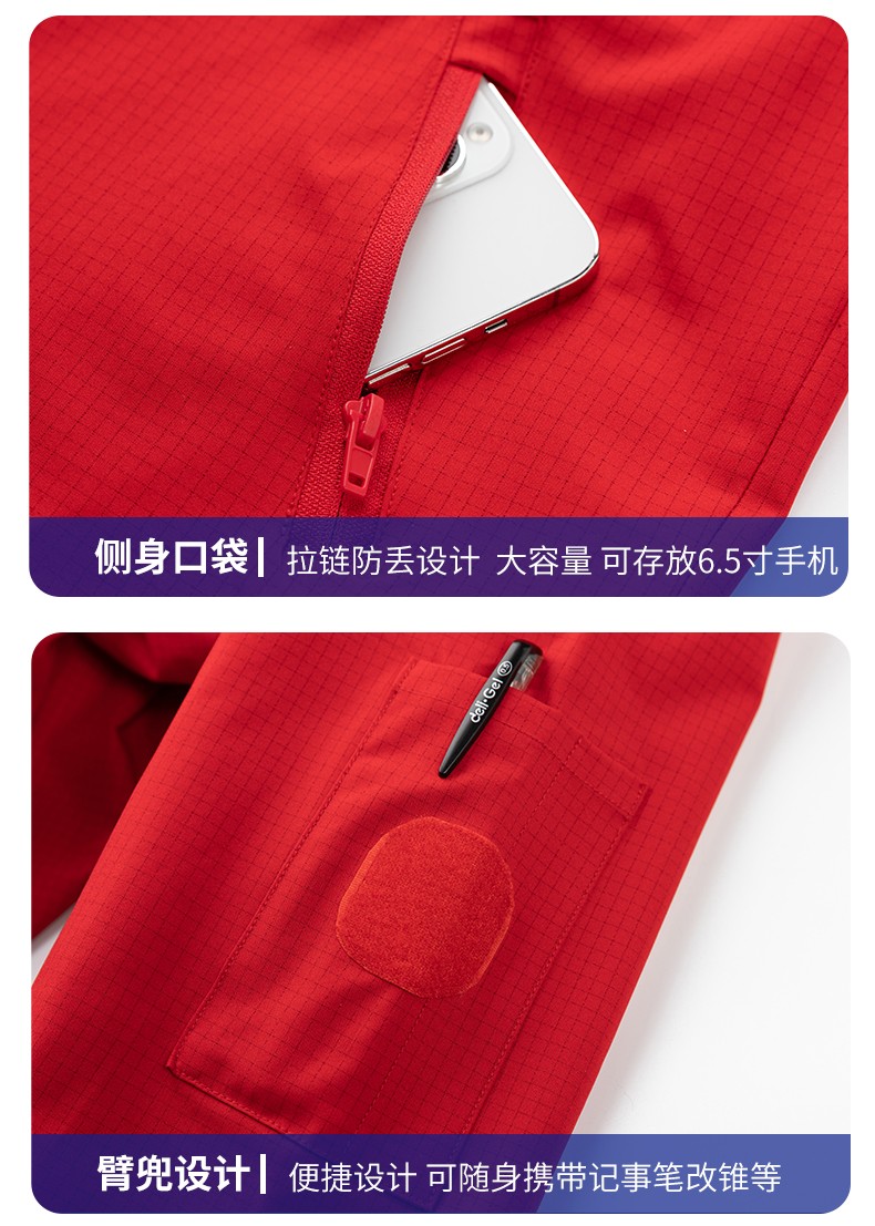 LW-8093 双层防静电套装定制男拉链款拼色中石化加油站工厂工装劳保服印字(图13)