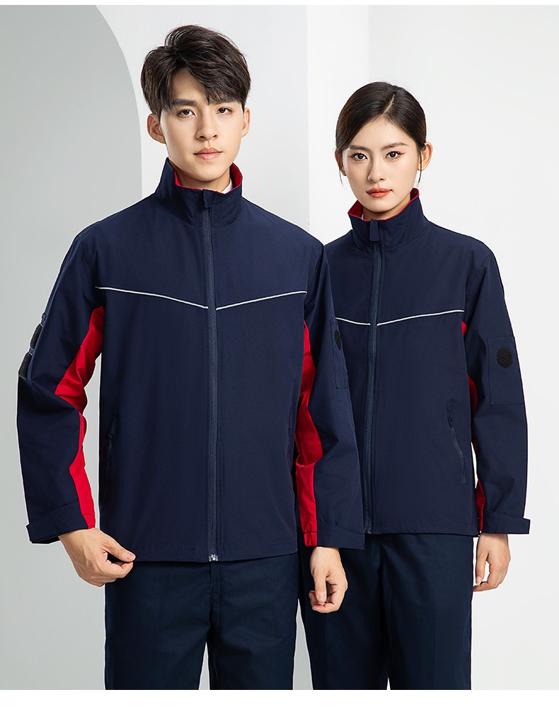 LW-8093 双层防静电套装定制男拉链款拼色中石化加油站工厂工装劳保服印字(图22)