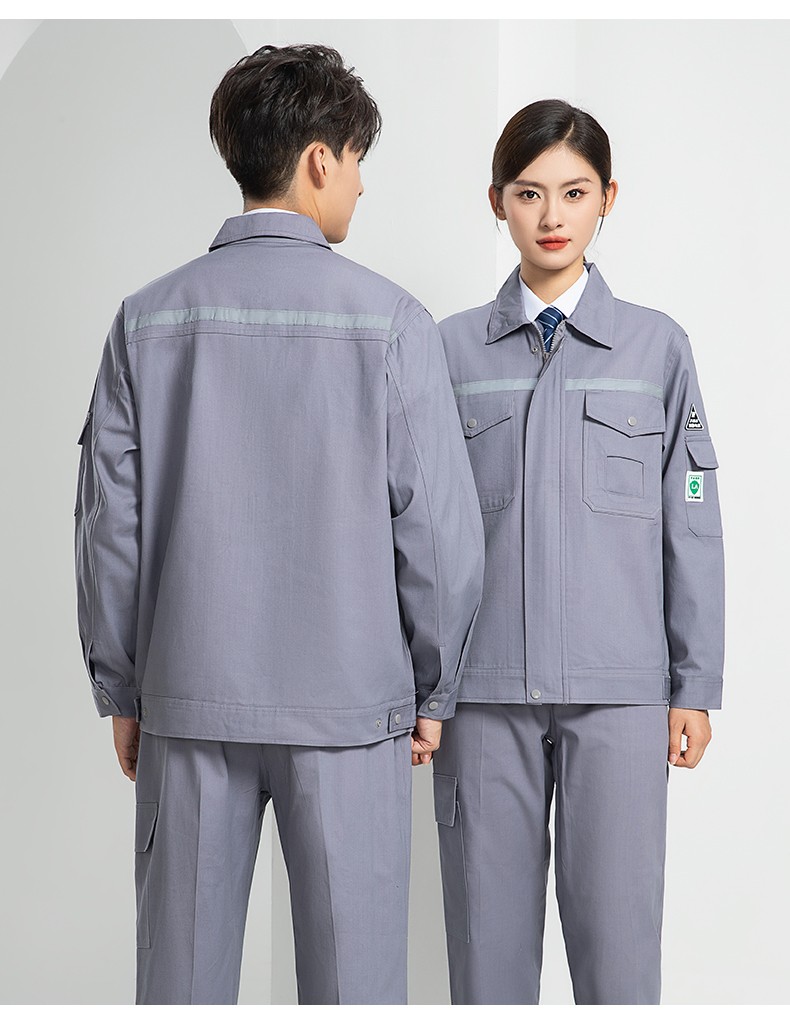 LW-8107 纯棉长袖防静电工作服套装男女电工服反光化工厂劳保服燃气站工装(图23)