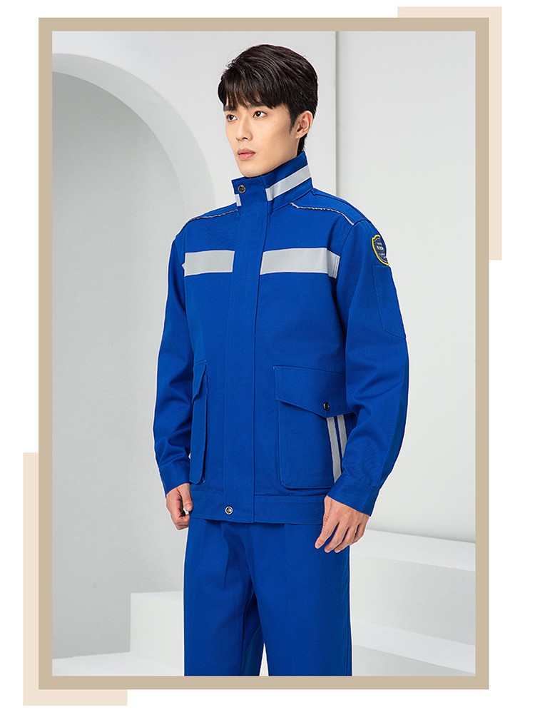 LW-8635 纯棉防阻燃春秋工作服套装男加厚耐磨工厂车间电焊焊工防烫劳保服(图22)