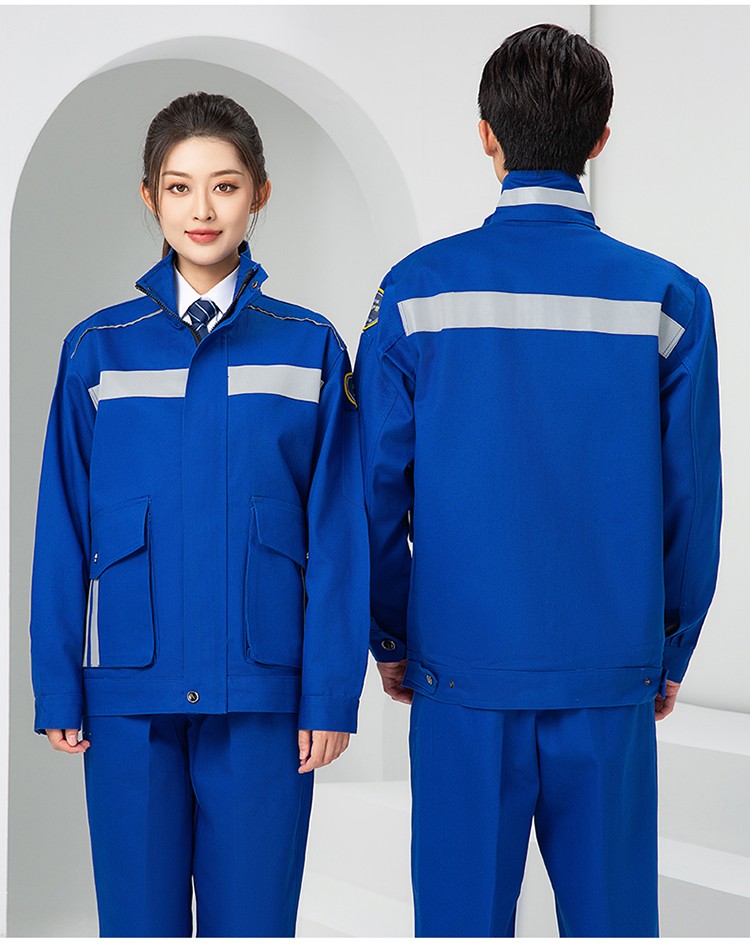 LW-8635 纯棉防阻燃春秋工作服套装男加厚耐磨工厂车间电焊焊工防烫劳保服(图23)