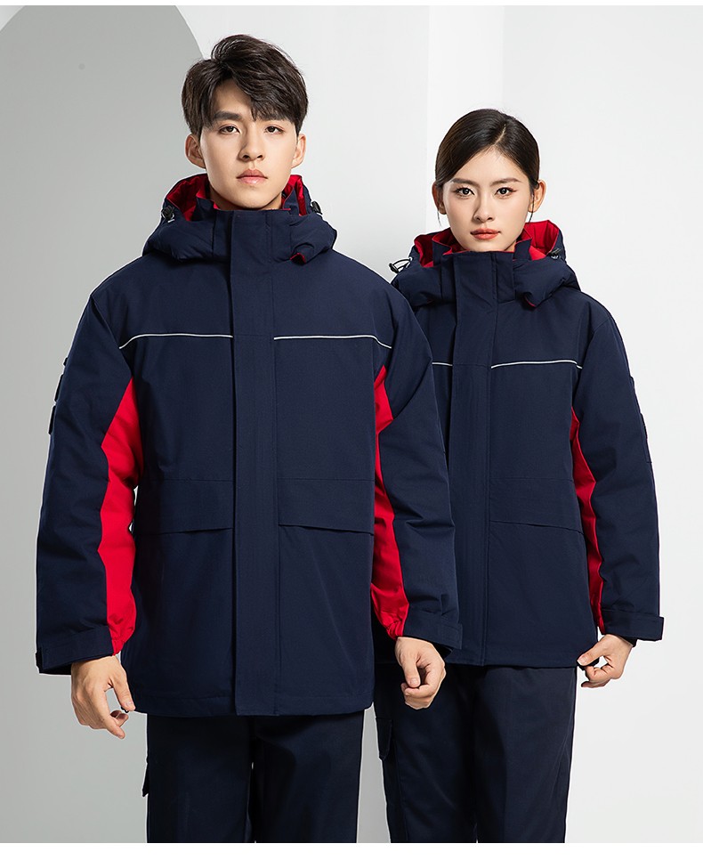 LW-8893 防静电冬季中长工作服棉服定制男工服工装加油站电工劳保服上衣(图25)