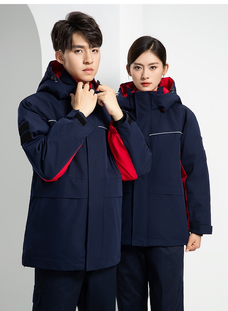 LW-8893 防静电冬季中长工作服棉服定制男工服工装加油站电工劳保服上衣(图26)