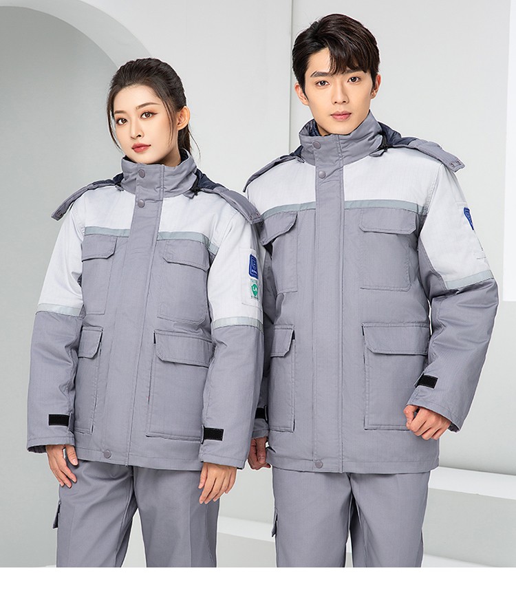 LW-8829 防静电棉服工作服定制劳保服中长款化工厂车间油气站工人防寒工装(图25)
