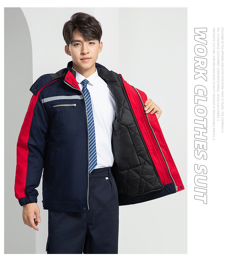LW-8869 冬季工作服棉服定制工厂车间户外男保温反光条保暖棉袄棉衣工作服(图18)