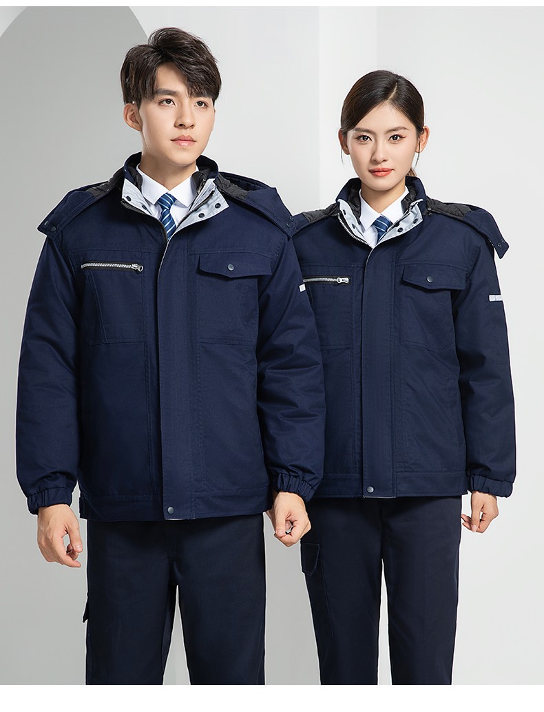 LW-8869Y 冬季羽绒内胆工作服棉服定制工厂车间户外男保温反光条保暖棉袄棉衣工作服(图24)