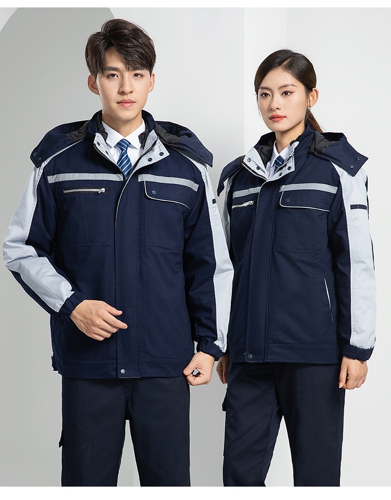 LW-8869Y 冬季羽绒内胆工作服棉服定制工厂车间户外男保温反光条保暖棉袄棉衣工作服(图22)